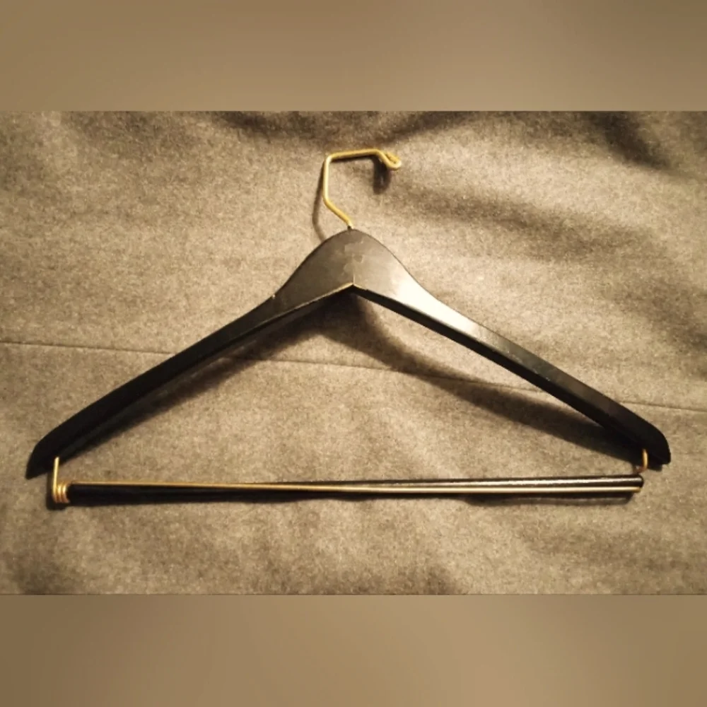 🎺 Rare Vintage Wood Brass Suit Hanger🎺